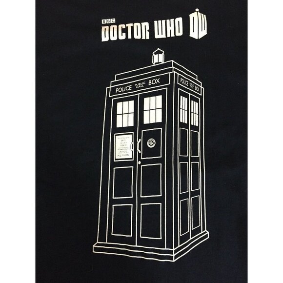 Doctor Who Linear Tardis Police Box Adult Sz S Blue T Shirt Tardis BBC Sci Fi - Picture 5 of 6